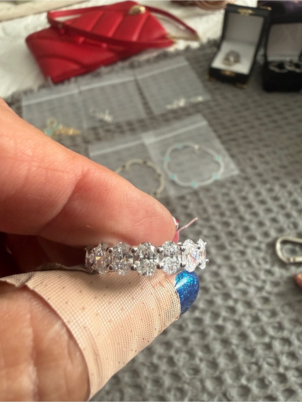 Elegant Moissanite Eternity Band - size 7